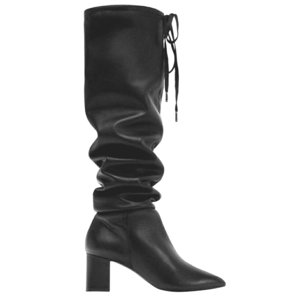 Zara | Slouchy/Over-the-knee Leather Boots - Picture 7 of 13